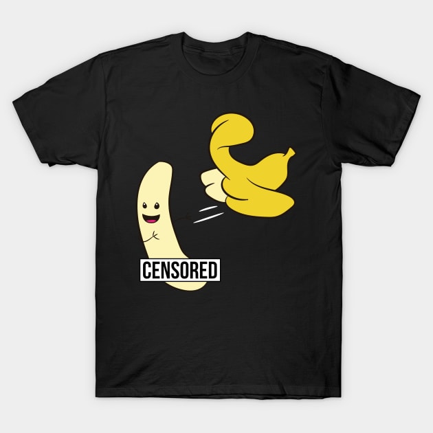 Banana Striptease Naked Banana Adult Humor Banana T-Shirt by EQDesigns